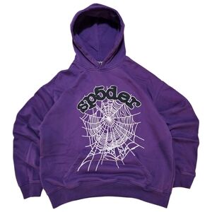 Sp5der Worldwide Web Purple Hoodie